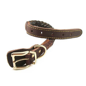 Genuine Leather Braided Collar