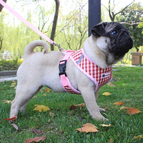 Breathable Plaid Pet Chest Strap