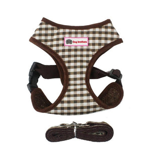 Breathable Plaid Pet Chest Strap