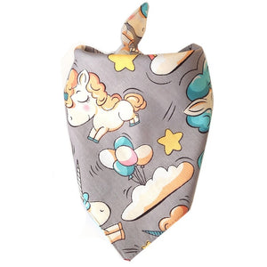 Unicorn Printed Cotton Dog Bandana